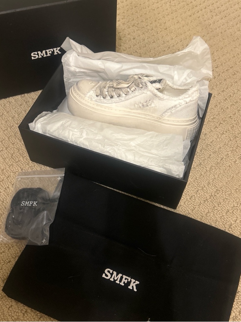 SMFK Women's Platform Sneakers in Off-White
